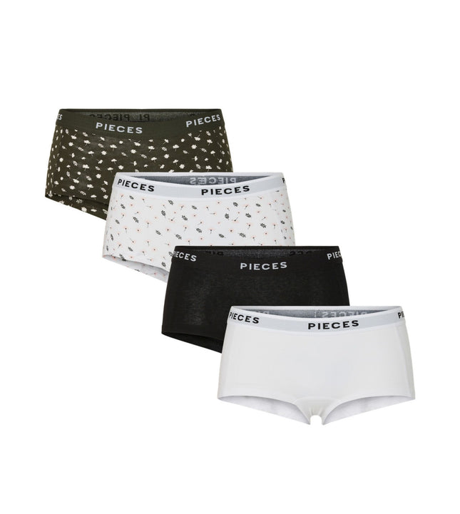 Pieces short 4 pack pclogo lady boxer forest night dames 17156241-4868364 Pieces shorty 4 pack pclogo lady boxer forest night femmes
