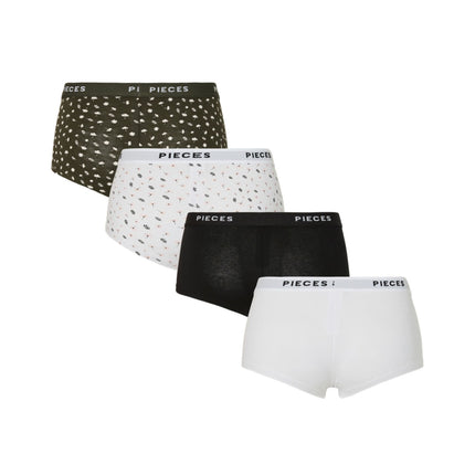 Pieces short 4 pack pclogo lady boxer forest night dames 17156241-4868364 Pieces shorty 4 pack pclogo lady boxer forest night femmes