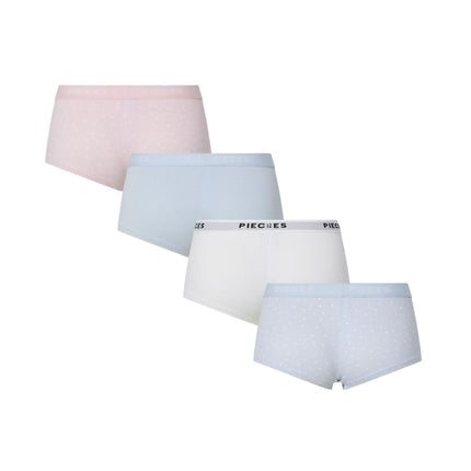 Pieces short 4 pack pclogo lady boxer roseate spoonbill dames 17156241-4696281 Pieces shorty 4 pack pclogo lady boxer roseate spoonbill femmes