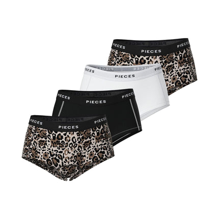 Pieces short 4 pack pclogo lady boxer silver grey dames 17156241-4727500 Pieces shorty 4 pack pclogo lady boxer silver grey femmes