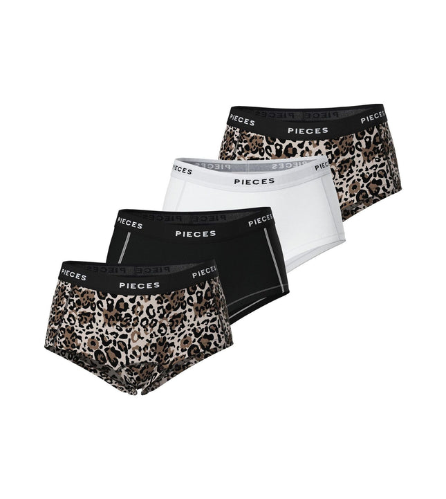 Pieces short 4 pack pclogo lady boxer silver grey dames 17156241-4727500 Pieces shorty 4 pack pclogo lady boxer silver grey femmes