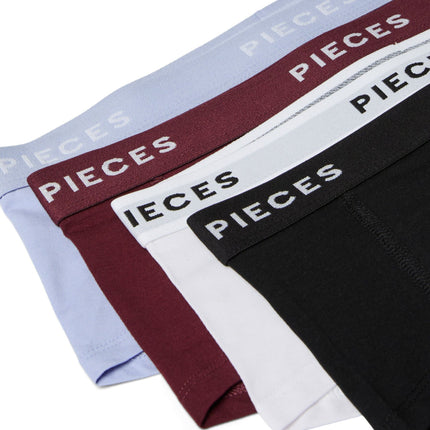 Pieces short 4 pack pclogo lady boxer tawny port dames 17106857-4868372 Pieces shorty 4 pack pclogo lady boxer tawny port femmes