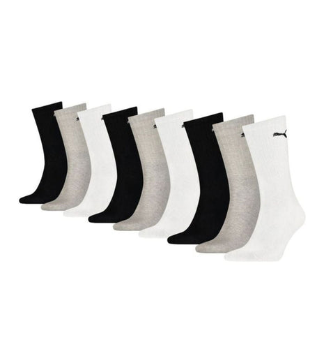 Puma sokken 9 paar crew sock white / grey / black heren 701219013-002 Puma chaussettes 9 paires crew sock white / grey / black hommes