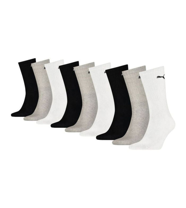 Puma sokken 9 paar crew sock white / grey / black heren 701219013-002 Puma chaussettes 9 paires crew sock white / grey / black hommes