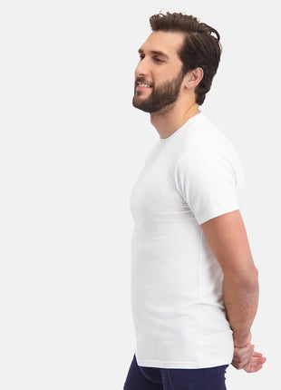 Bamboo Basics t-shirt long fit round neck 2 pack optical white men