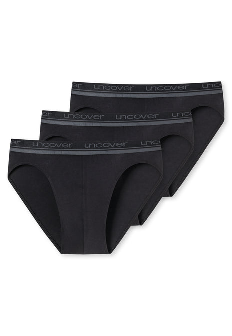 Schiesser slip 3 pack uncover rio briefs black heren
