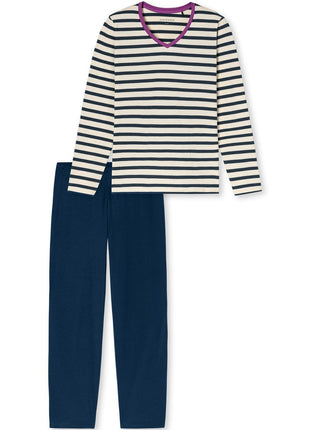 Schiesser pyjama long casual essentials seasalt dames - afbeelding 1