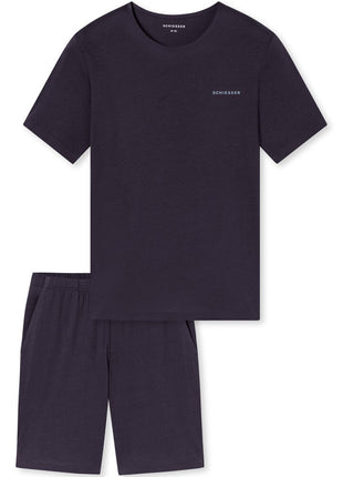 Schiesser pyjama short modern bonded graphite heren - afbeelding 1