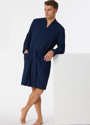 Schiesser bathrobe Essentials bathrobe dark blue Men