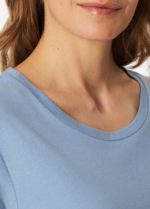 Schiesser pyjama lange broek Uncover light blue dames
