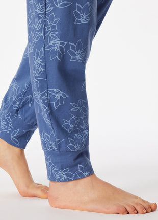 Schiesser pyjama lange broek Uncover light blue dames