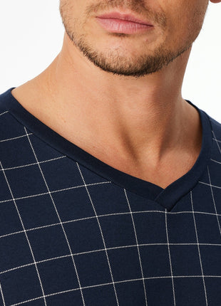 Schiesser nachthemd fine interlock nightblue heren