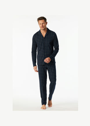 Schiesser pyjama lange broek fine interlock nightblue heren