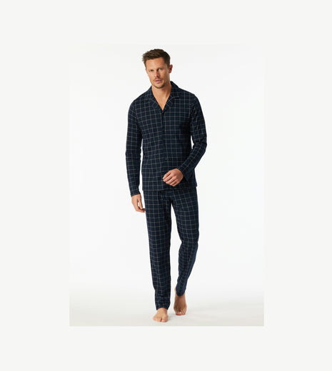 Schiesser pyjama lange broek fine interlock nightblue heren