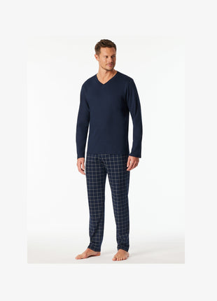 Schiesser pyjama lange broek fine interlock nightblue heren