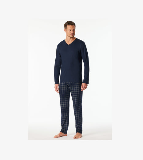 Schiesser pyjama lange broek fine interlock nightblue heren