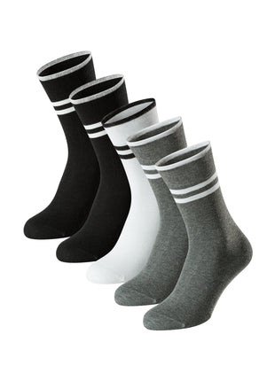 Schiesser sokken 5 paar bluebird stay fresh socks zwart gestreept gecombineerd heren