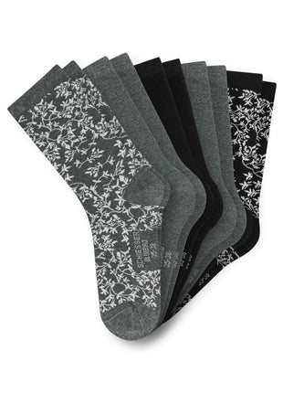 Schiesser sokken 5 paar bluebird stay fresh socks grijs gecombineerd dames