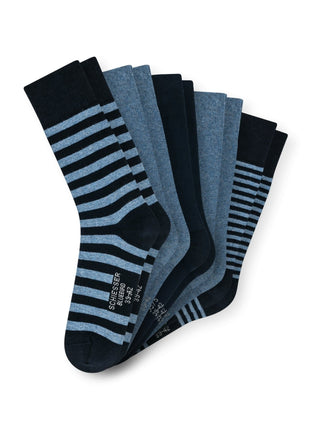 Schiesser sokken 5 paar bluebird stay fresh socks blue combined heren