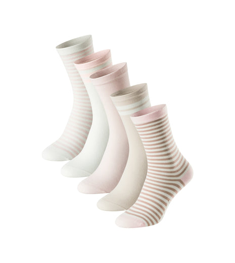 Schiesser sokken 5 paar bluebird stay fresh socks beige rosé dames