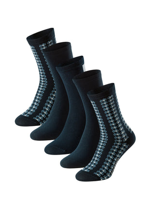 Schiesser sokken 5 paar bluebird stay fresh socks grijs gecombineerd grafic dames