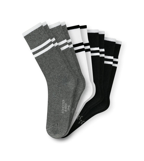 Schiesser sokken 5 paar bluebird stay fresh socks zwart gestreept gecombineerd heren