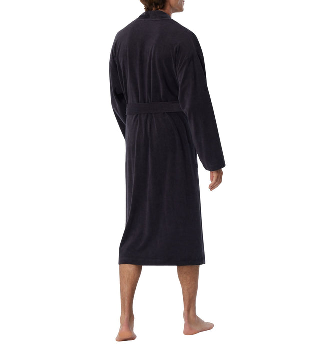Schiesser badjas feather terry bathrobe anthracite heren 128546-815 Schiesser peignoir feather terry bathrobe anthracite hommes