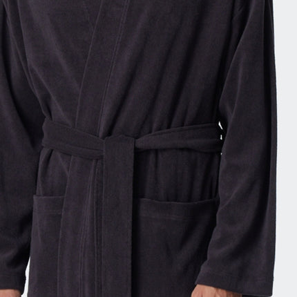 Schiesser badjas feather terry bathrobe anthracite heren 128546-815 Schiesser peignoir feather terry bathrobe anthracite hommes