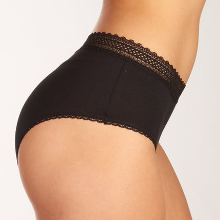 Schiesser menstruatie slip 2 pack secret care period panties lace medium flow black dames 176300-000 Schiesser slip menstruel lot de 2 secret care period panties lace medium flow black femmes
