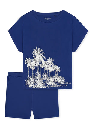 Schiesser pyjama korte broek blue dames 183669-800 Schiesser pyjama pantalon court blue femmes