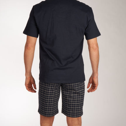 Schiesser pyjama korte broek ebony blue heren 159636-800 Schiesser pyjama pantalon court ebony blue hommes
