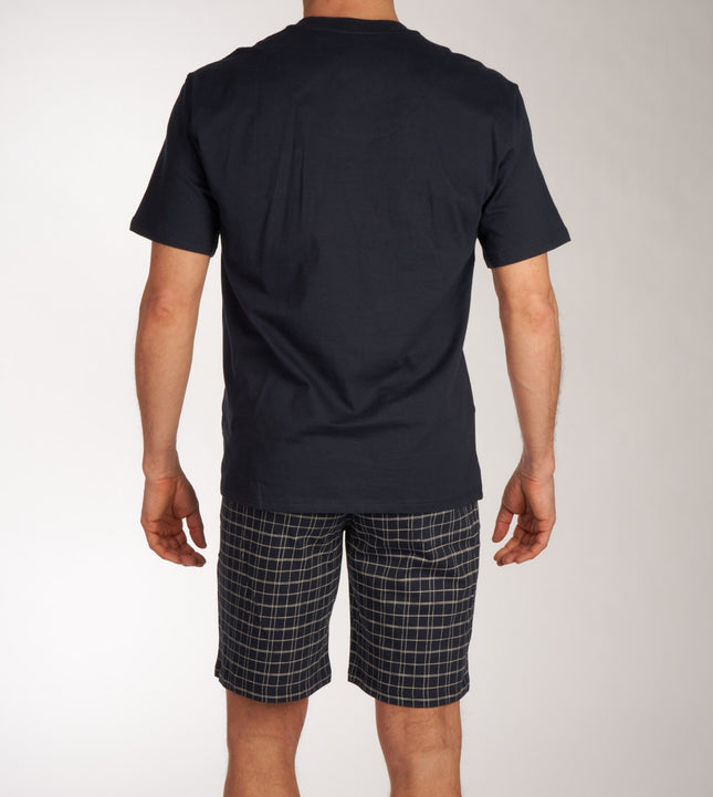 Schiesser pyjama korte broek ebony blue heren 159636-800 Schiesser pyjama pantalon court ebony blue hommes
