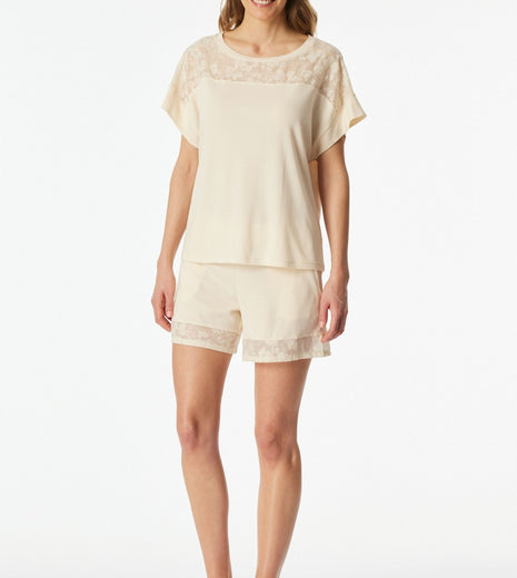 Schiesser pyjama korte broek modern allure pearl dames 183609-104 Schiesser pyjama pantalon court modern allure pearl femmes