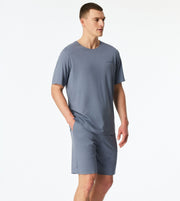 Schiesser pyjama korte broek modern bonded blue heren