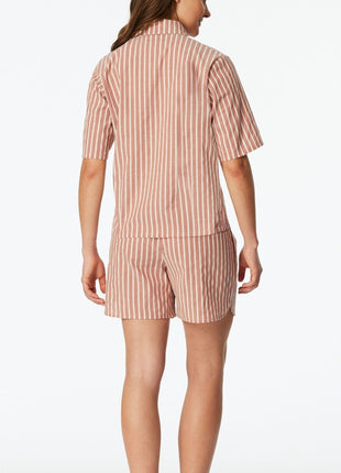Schiesser pyjama korte broek selected premium terracotta dames 183601-532 Schiesser pyjama pantalon court selected premium terracotta femmes
