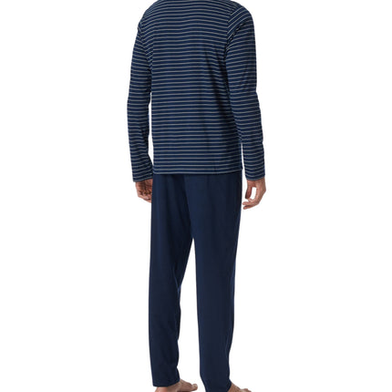 Schiesser pyjama lange broek casual essentials admiral blue heren 182197-801 Schiesser pyjama pantalon long casual essentials admiral blue hommes
