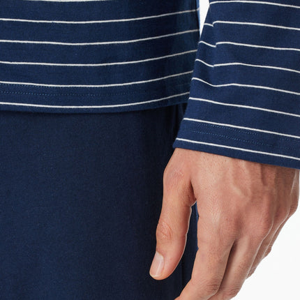 Schiesser pyjama lange broek casual essentials admiral blue heren 182197-801 Schiesser pyjama pantalon long casual essentials admiral blue hommes
