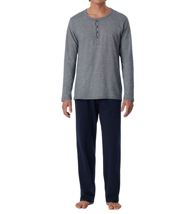 Schiesser pyjama lange broek selected premium inspiration blue heren 159630-800 Schiesser pyjama pantalon long selected premium inspiration blue hommes