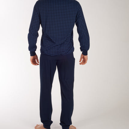 Schiesser pyjama lange broek uncover midnight blue heren 177162-804 Schiesser pyjama pantalon long uncover midnight blue hommes
