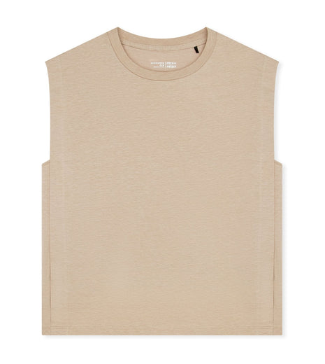 Schiesser pyjamashirt mix + relax sleeveless mocha dames 183674-318 Schiesser haut de pyjama mix + relax sleeveless mocha femmes