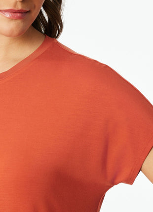 Schiesser pyjamashirt mix + relax terracotta dames 183664-532 Schiesser haut de pyjama mix + relax terracotta femmes