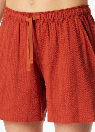 Schiesser pyjamashort mix + relax terracotta dames 183666-532 Schiesser short de pyjama mix + relax terracotta femmes