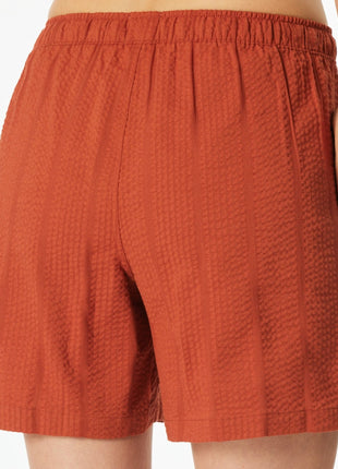 Schiesser pyjamashort mix + relax terracotta dames 183666-532 Schiesser short de pyjama mix + relax terracotta femmes