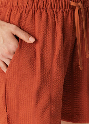 Schiesser pyjamashort mix + relax terracotta dames 183666-532 Schiesser short de pyjama mix + relax terracotta femmes