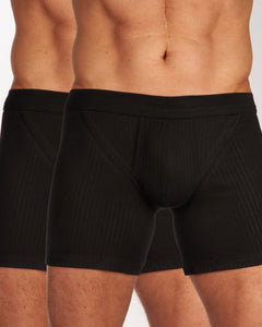 Schiesser short 2 pack authentic 4-1 rib shorts black heren 103399-000 Schiesser boxer 2 pack authentic 4-1 rib shorts black hommes
