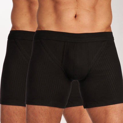 Schiesser short 2 pack authentic 4-1 rib shorts black heren 103399-000 Schiesser boxer 2 pack authentic 4-1 rib shorts black hommes
