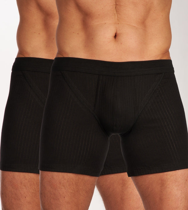 Schiesser short 2 pack authentic 4-1 rib shorts black heren 103399-000 Schiesser boxer 2 pack authentic 4-1 rib shorts black hommes
