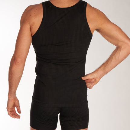 Schiesser short 2 pack authentic 4-1 rib shorts black heren 103399-000 Schiesser boxer 2 pack authentic 4-1 rib shorts black hommes
