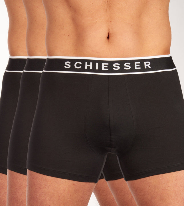 Schiesser short 3 pack 95/5 organic cotton boxer briefs black heren 173983-000 Schiesser boxer lot de 3 95/5 organic cotton boxer briefs black hommes
