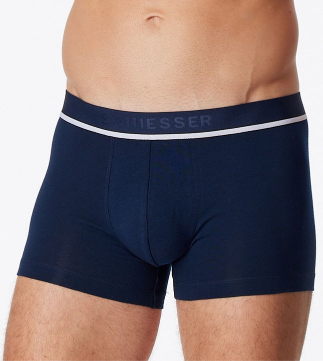 Schiesser short 3 pack 95/5 organic cotton boxer briefs grey / blue / black heren 173986-910 Schiesser boxer lot de 3 95/5 organic cotton boxer briefs grey / blue / black hommes